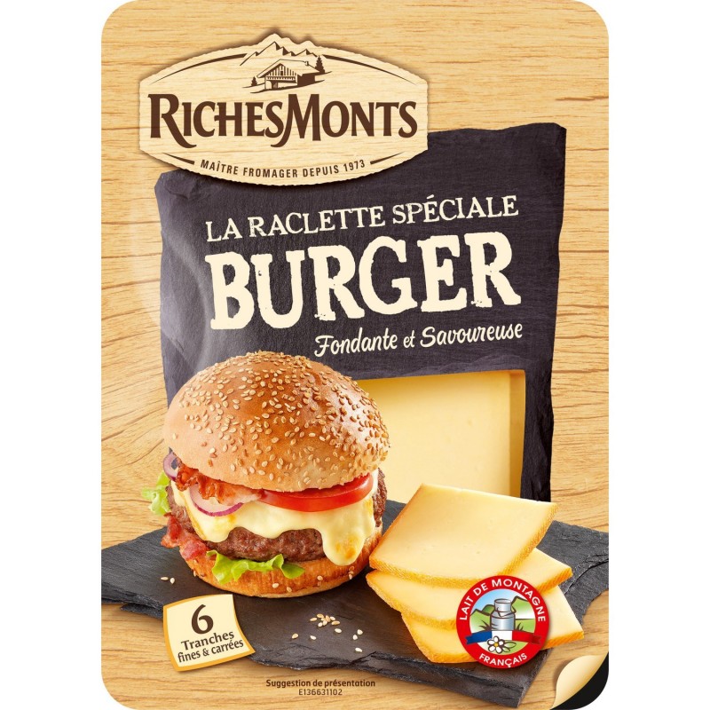 RICHES MONTS hamburger di formaggio raclette