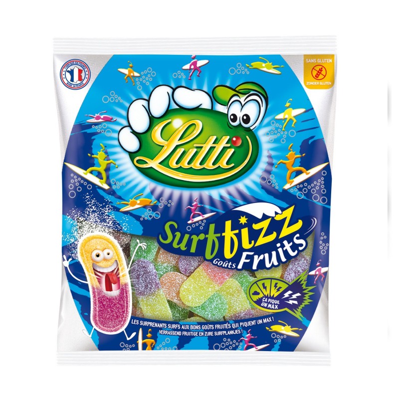 Bonbons Surffizz goût fruits sans gluten LUTTI