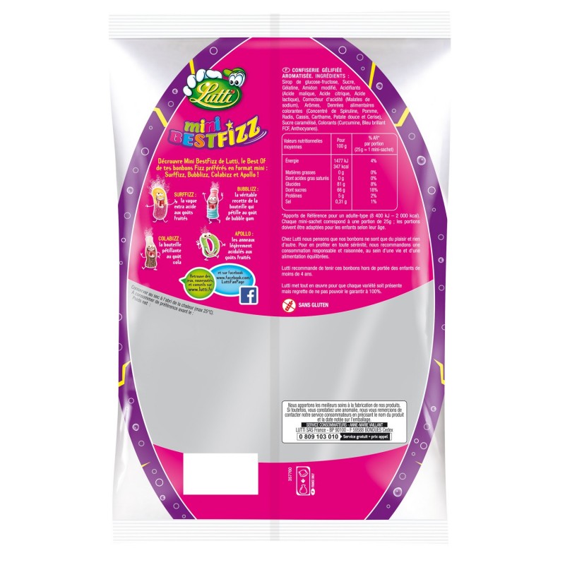 LUTTI - BONBON BESTFIZZ Boite de 550g - Confiseries et Chocolat