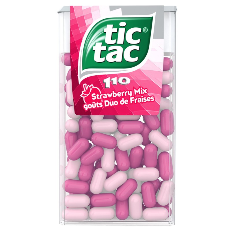 Tic Tac Lot de 10 bonbons variés (18 g x 10) (mélange de fraises