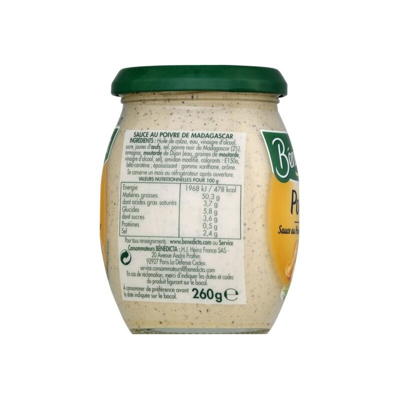 Sauce poivre de Madagascar BENEDICTA