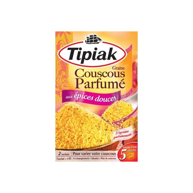 Graines de couscous parfumé aux épices douces TIPIAK Graines de couscous parfumé aux épices douces TIPIAK