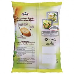 Croûtons de pain frottés ail/persil TIPIAK le sachet de 80 g