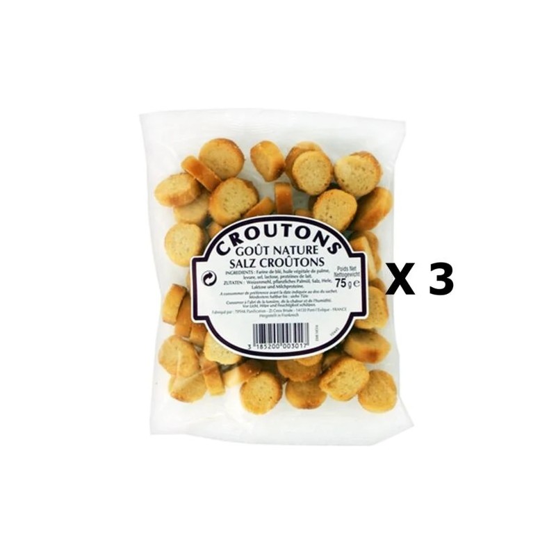 lot 3x Croûtons Nature