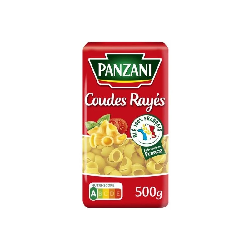 Pâtes coudes rayés PANZANI le sachet de 500 g