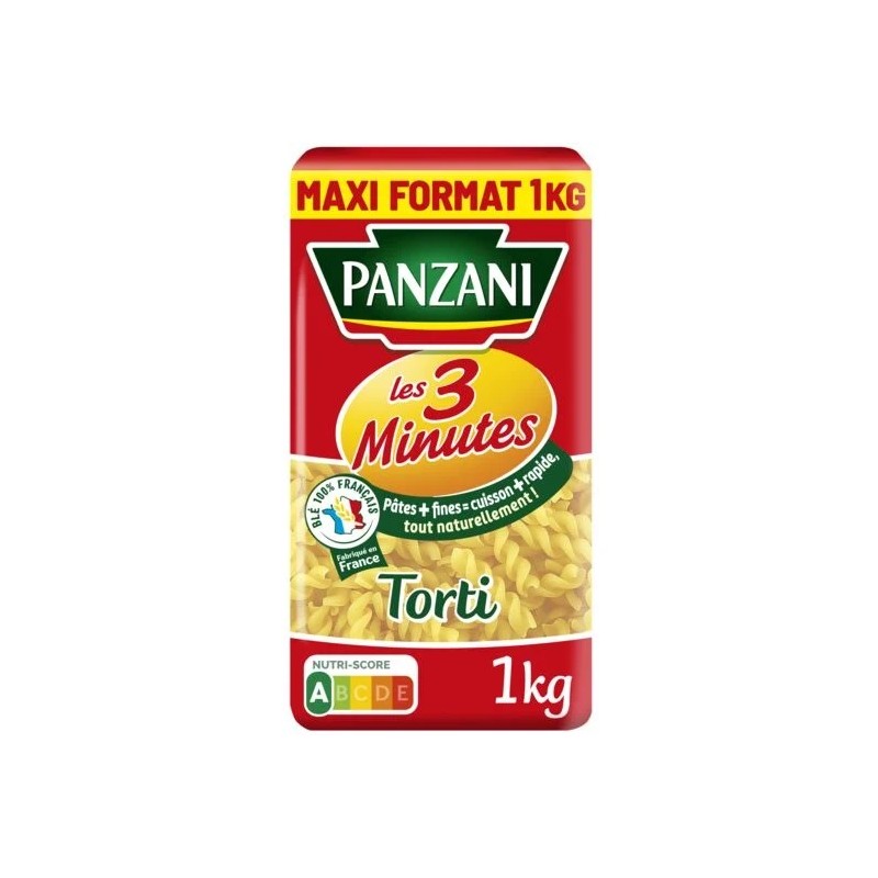 Pâtes les 3 minutes torti PANZANI
le paquet de 1 kg