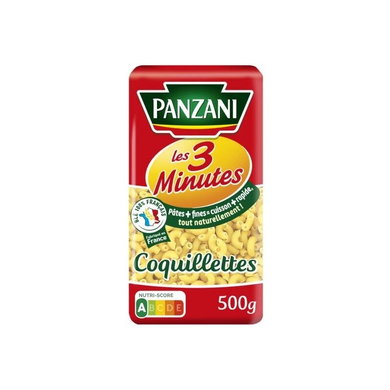 Pâtes les 3 minutes coquillettes PANZANI
