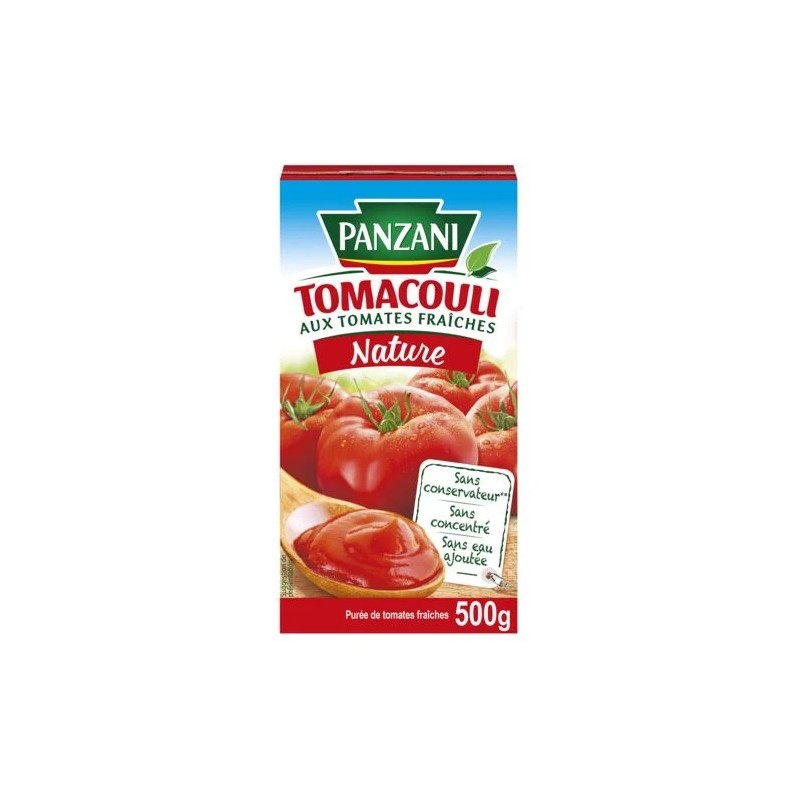 Sauce Tomacouli nature PANZANI
la brique de 500g Sauce Tomacouli nature PANZANI
la brique de 500g
