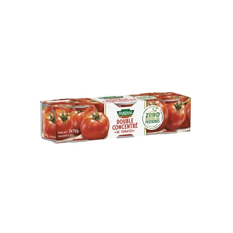 Sauces tomates double concentré PANZANI
les 3 boites de 70g