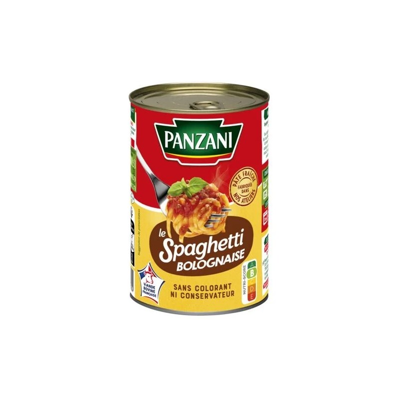 Plat cuisiné spaghetti bolognaise PANZANI la boîte de 400g