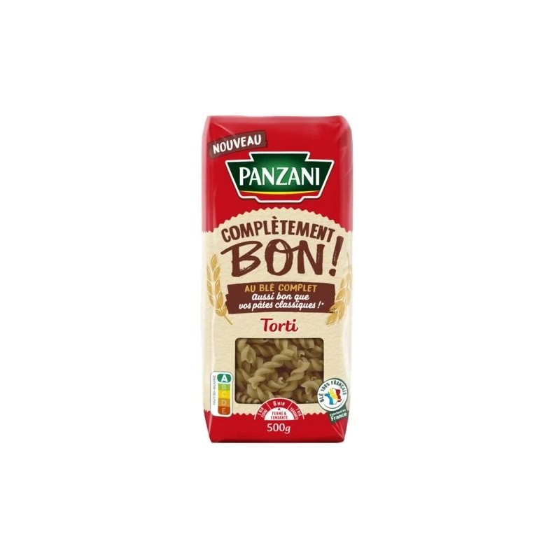 Pate au blé complet torti PANZANI le paquet de 500g