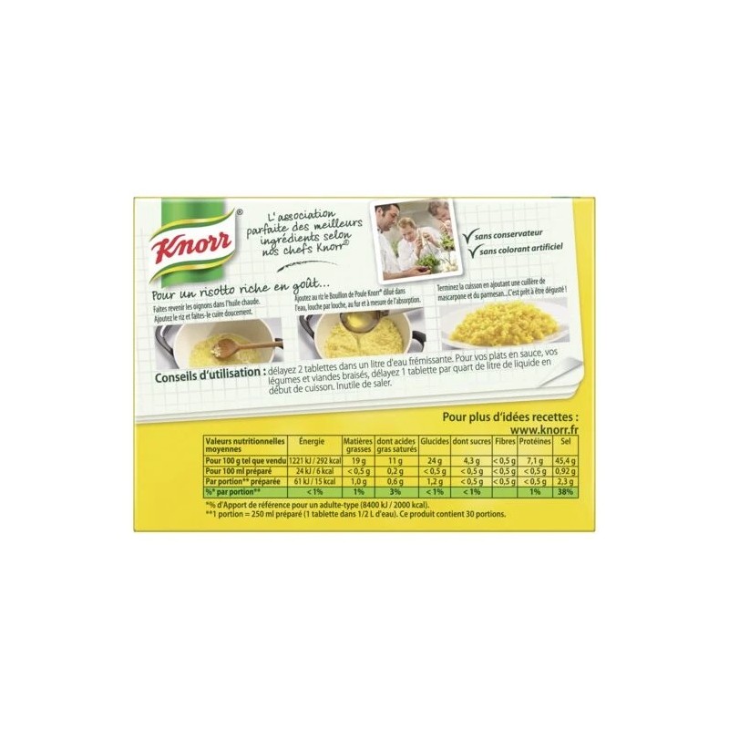 Bouillon de poule KNORR les 15 tablettes de 10 g