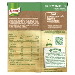 Soupe poule vermicelles KNORR
la brique de 30 cl