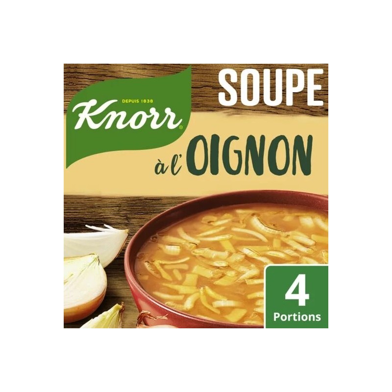 Soupe déshydratée à l'oignon KNORR
le sachet de 84 g