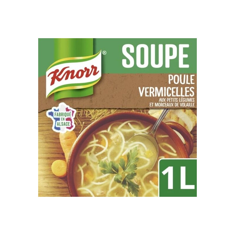 Soupe poule vermicelles KNORR
la brique de 1 l