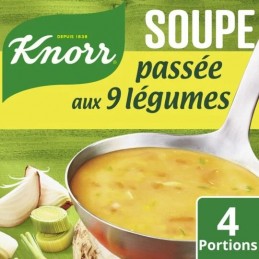 Soupe déshydratée passée aux 9 légumes KNORR
le sachet de 105 g