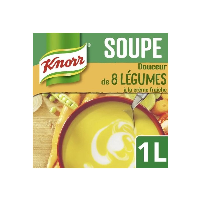 KNORR 8 -kasviskeitto crème fraîchella, 1 l pakkaus KNORR 8 -kasviskeitto crème fraîchella, 1 l pakkaus