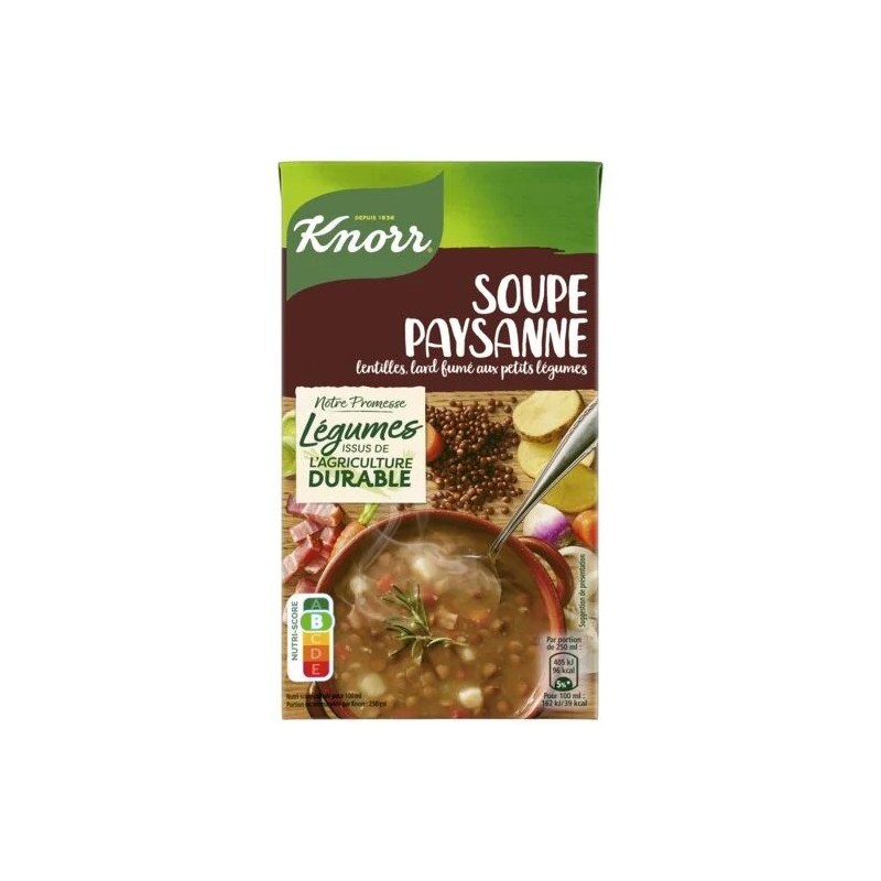 Soupe lentille lard fumé KNORR la brique de 1 l