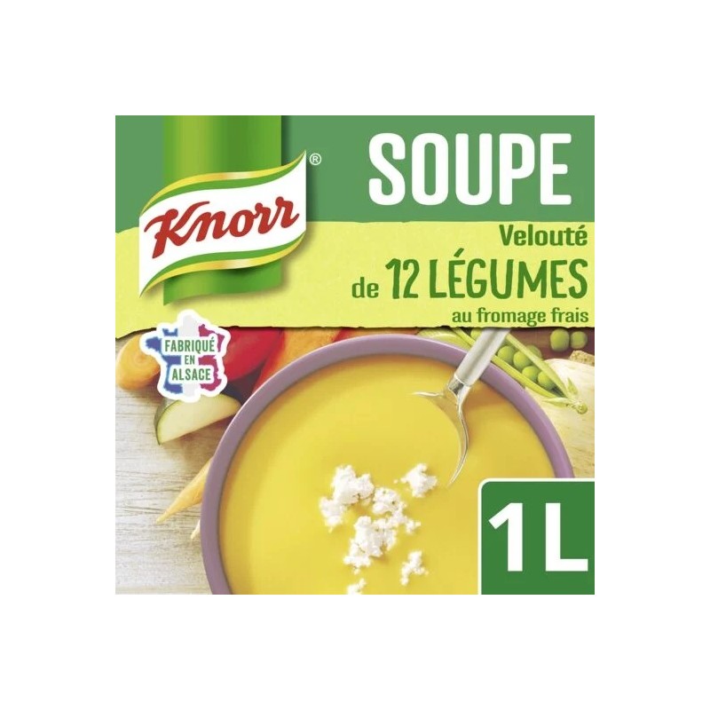 KNORR 12 Kasviskeitto tuorejuustolla, 1 l pakkaus