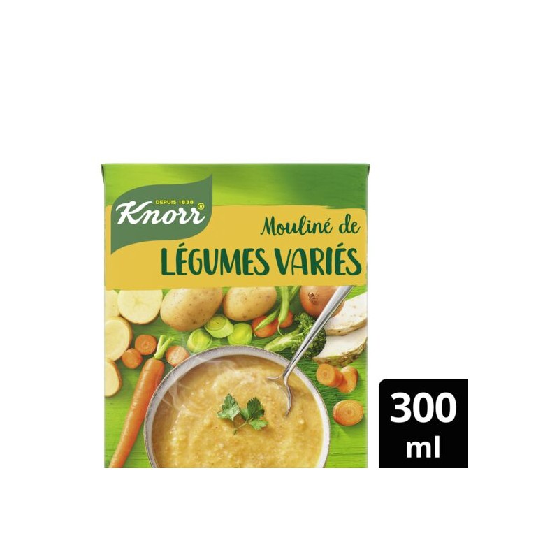 Soupe légumes variés moulinés KNORR
la brique de 30 cl