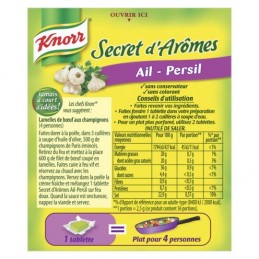 Assaisonnement ail persil KNORR
les 9 tablettes de 10 g