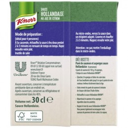 Sauce Hollandaise au Jus de Citron KNORR la brique de 30 cl