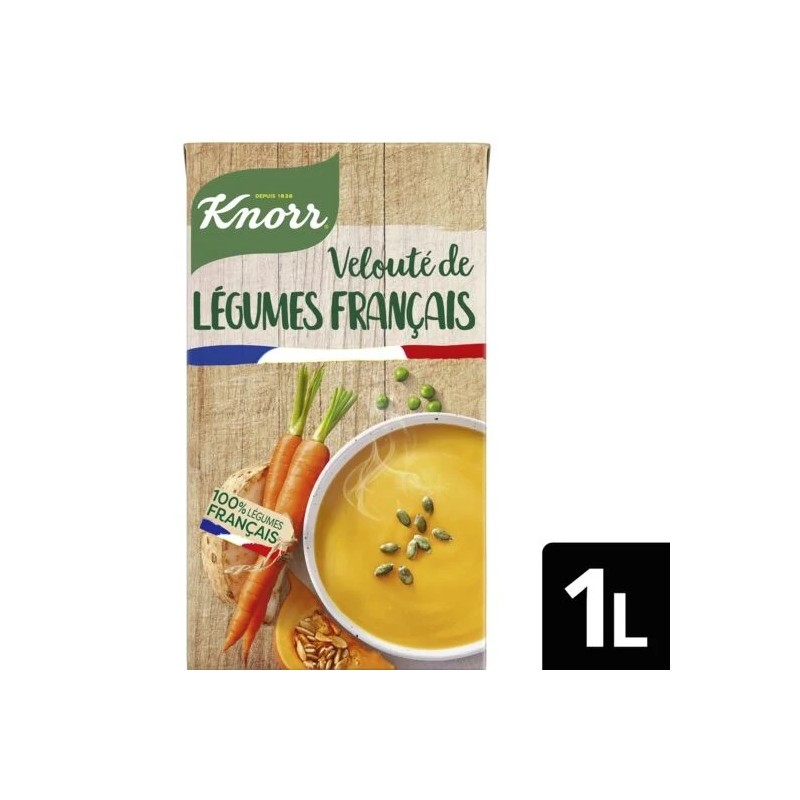 Soupe Velouté de Légumes KNORR
Soupe Velouté de Légumes KNORR
la brique de 1L