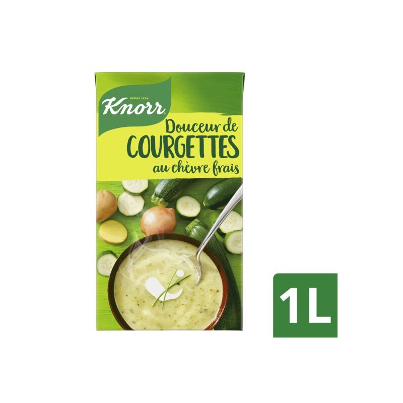 Soupe courgettes au chèvre frais KNORR
la brique de 1 l