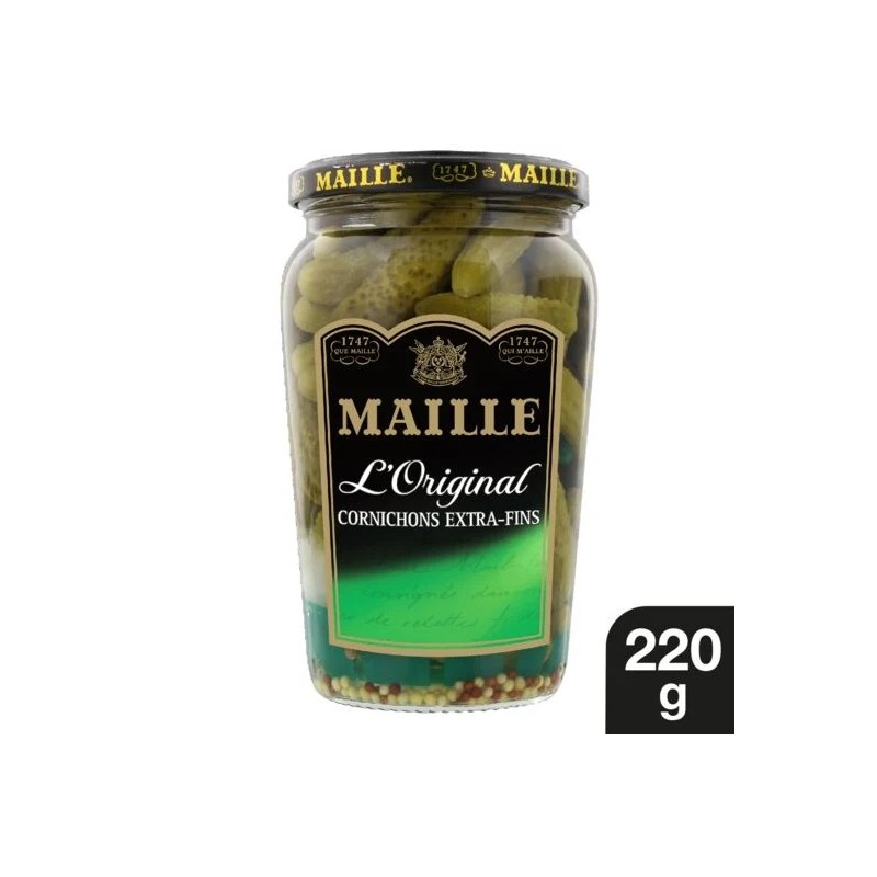Cornichons extra fins MAILLE
le bocal de 220g net égoutté