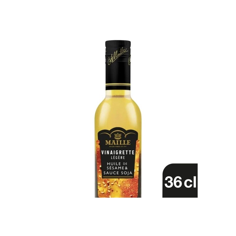 Vinaigrette légère sésame & soja MAILLE la bouteille de 36 cl Vinaigrette légère sésame & soja MAILLE la bouteille de 36 cl