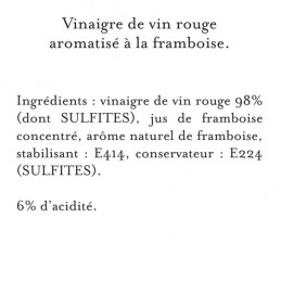 Vinaigre de vin rouge et framboise MAILLE la bouteille de 50 cl