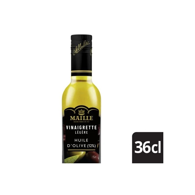 Vinaigrette huile olive/olives noires MAILLE la bouteille de 36 cl