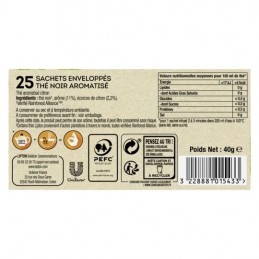 Thé noir citron LIPTON la boite de 25 sachets - 40 g