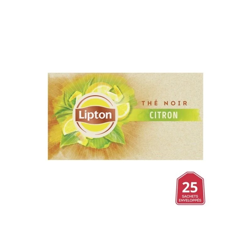 Thé noir citron LIPTON la boite de 25 sachets - 40 g