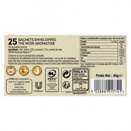 Thé noir caramel LIPTON la boite de 25 sachets - 40 g