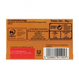 Thé noir pêche mangue LIPTON la boite de 20 sachets - 36 g