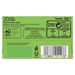 Thé vert menthe intense LIPTON la boite de 20 sachets - 32 g