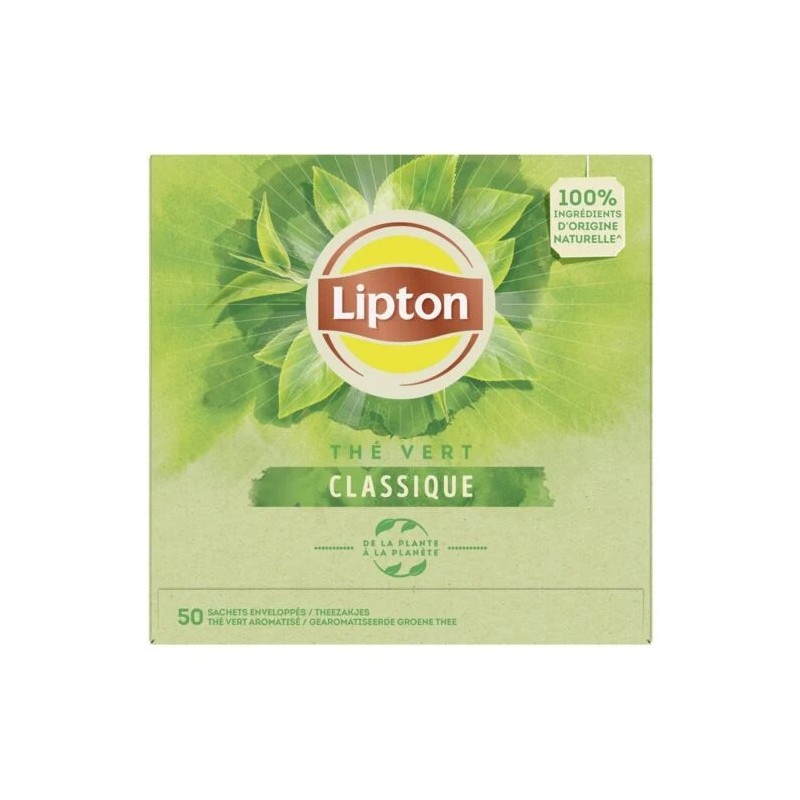 Thé vert classique LIPTON la boite de 50 sachets - 65 g