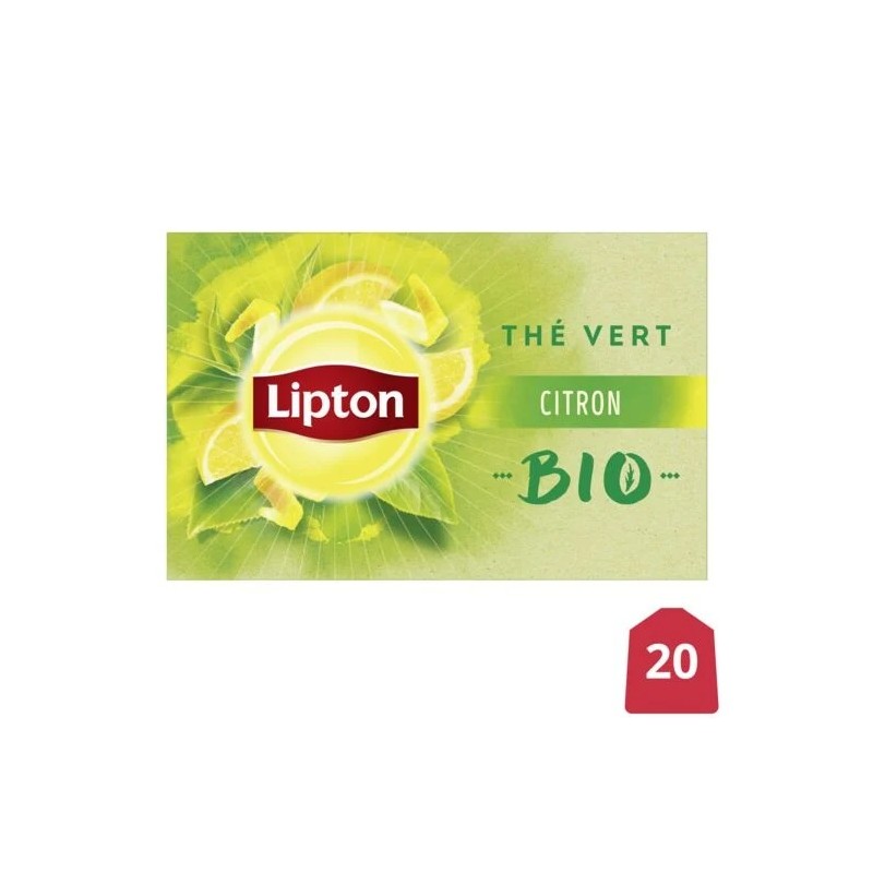 Thé vert citron Bio LIPTON
les 20 sachets - 26g