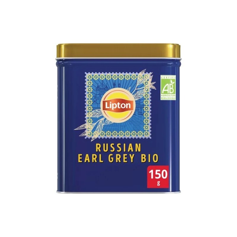 Thé noir Russian Earl Grey Bio LIPTON
la boite de 150g