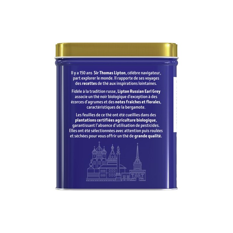 LIPTON Organic Russian Earl Grey Black Tea 150g box