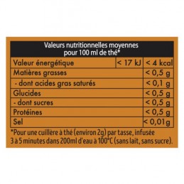 Thé noir orange Jaipur Bio LIPTON
la boite de 150g