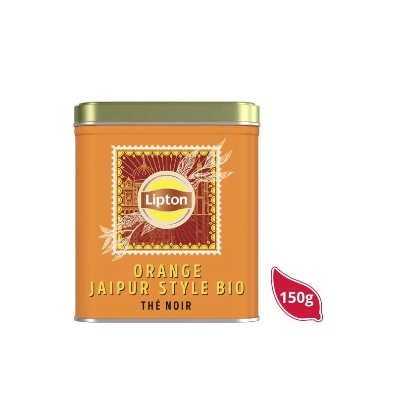 Thé noir orange Jaipur Bio LIPTON
la boite de 150g