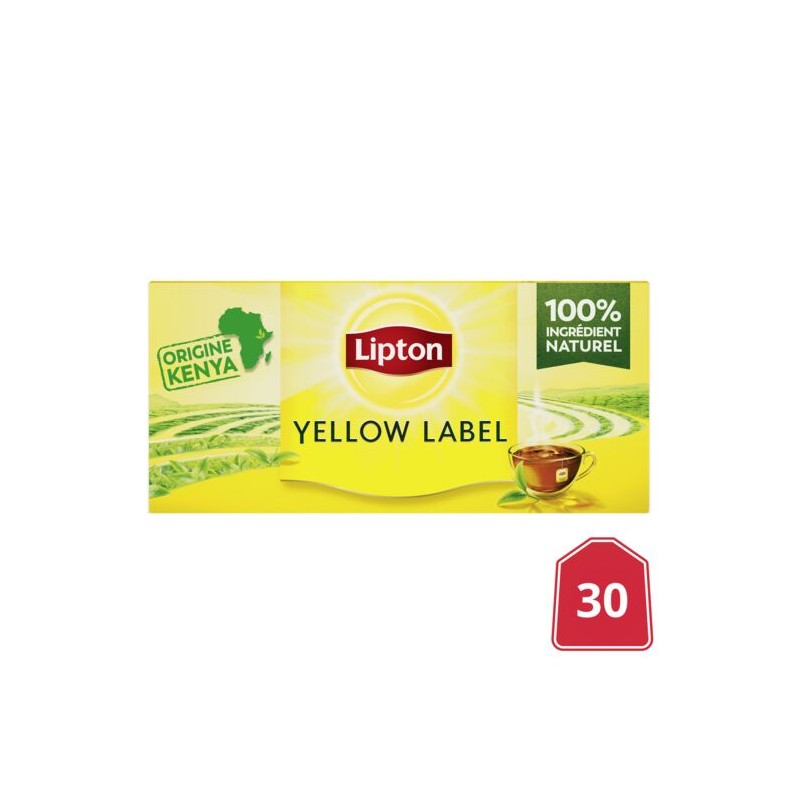 Thé noir Yellow Label LIPTON la boite de 30 sachets