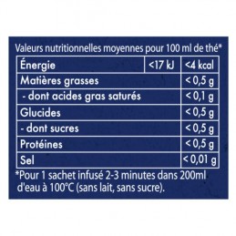 Thé noir Russe Earl Grey Bio LIPTON la boite de 20 sachets