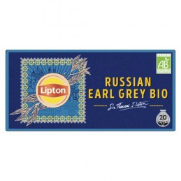 Thé noir Russe Earl Grey Bio LIPTON la boite de 20 sachets