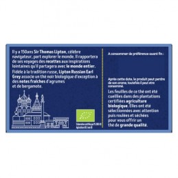 Thé noir Russe Earl Grey Bio LIPTON la boite de 20 sachets