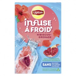 Infusion à froid grenade hibiscus LIPTON la boite de 15 sachets