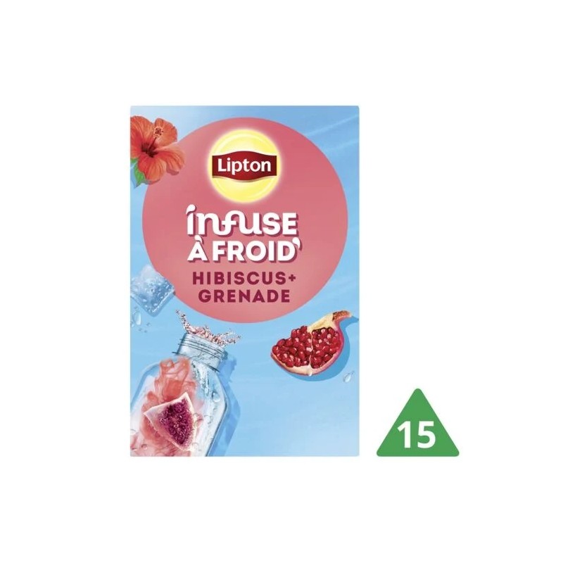 Lipton Thé Vert Fleur D'Hibiscus & Framboise 20 Sachets Pyramid