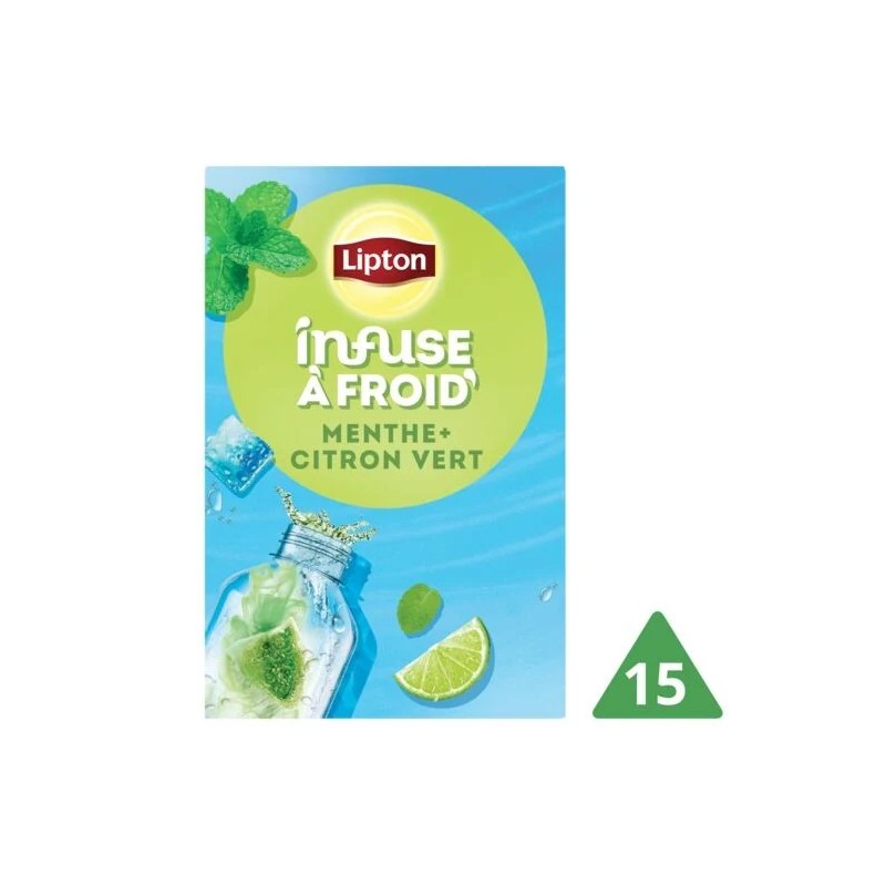 Infusion infuse à froid menthe LIPTON
la boite de 15 sachets